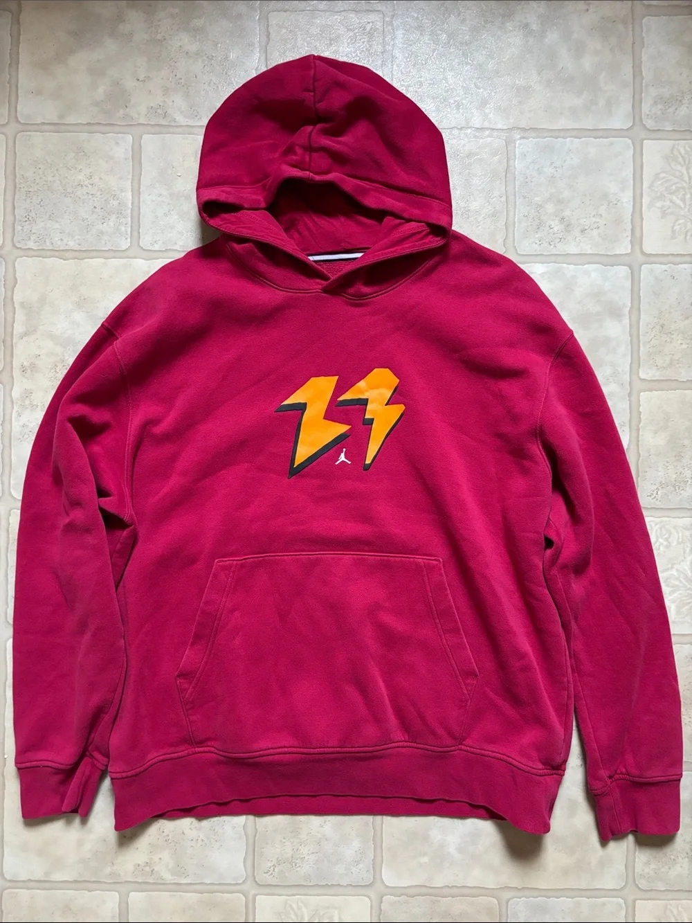 Jordan Men's Flight MVP Fleece Pullover Hoodie Cardinal Red Size XL